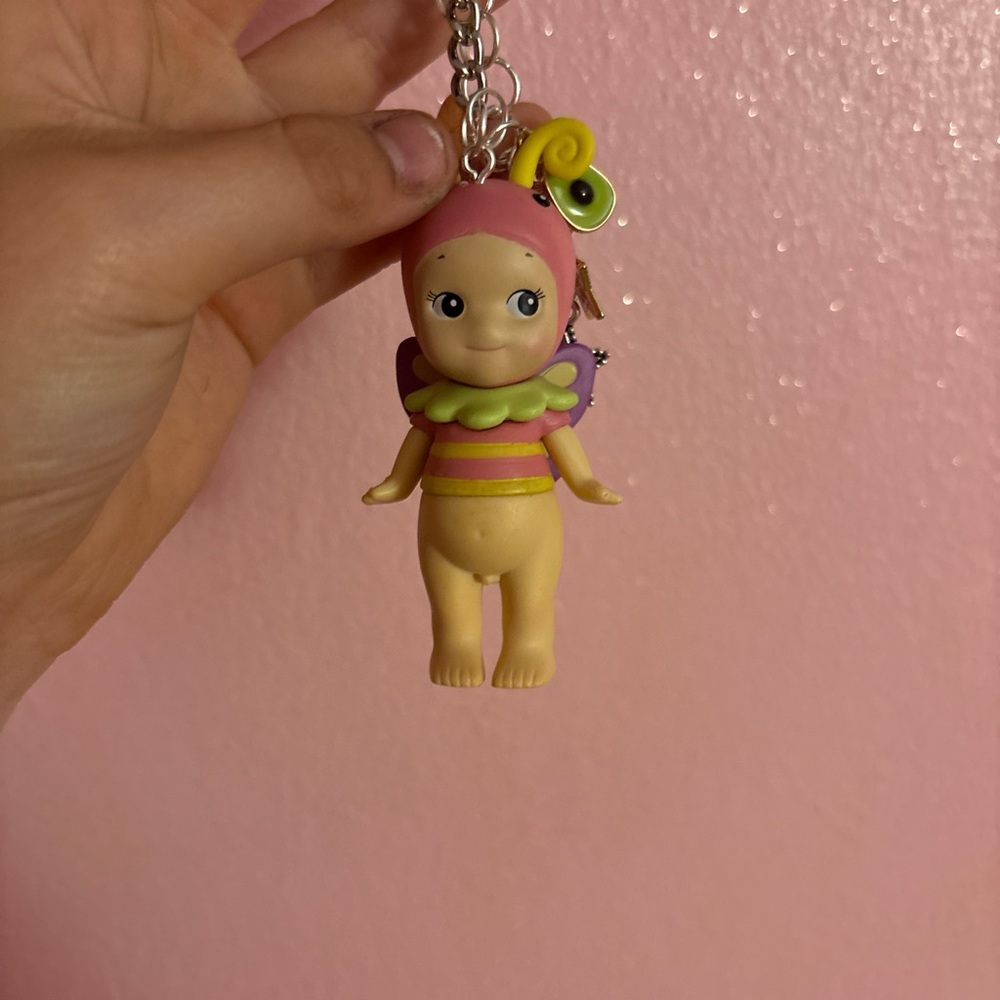 Pink and Yellow Kawaii Doll Keychain